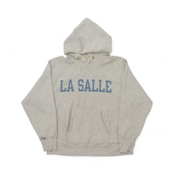 DISTRESSED CHAMPION 'LA SALLE' REVERSE WEAVE HOODIE - 1980'S