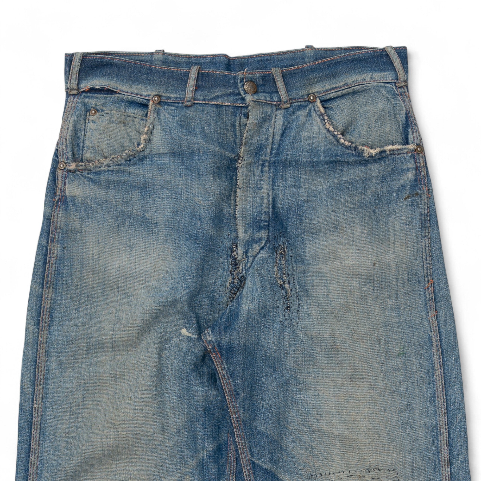 DISTRESSED/REPAIRED BUCKLE BACK DENIM - 1930'S