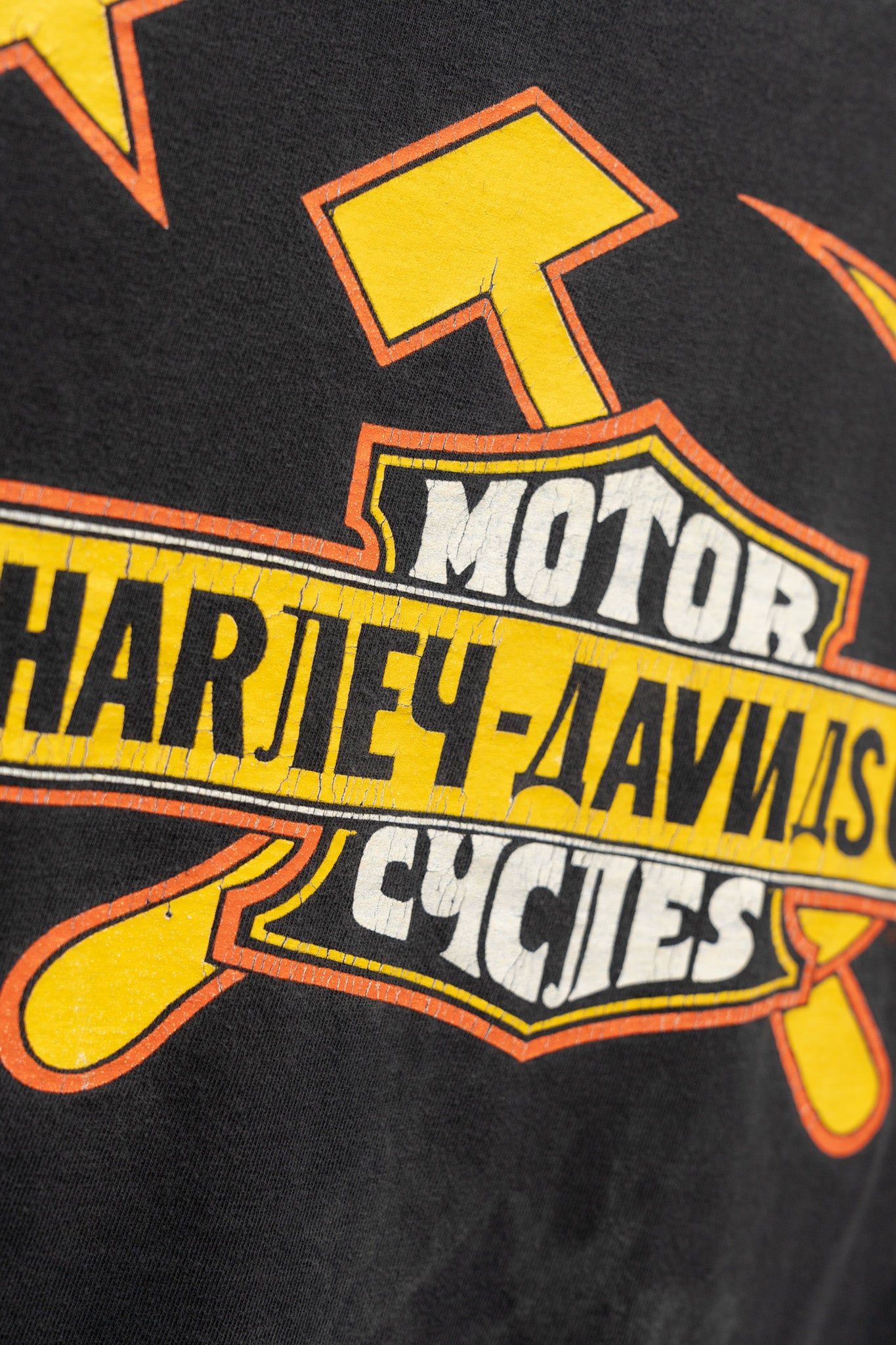 THRASHED HARLEY DAVIDSON OF RUSSIA TEE - 1990'S