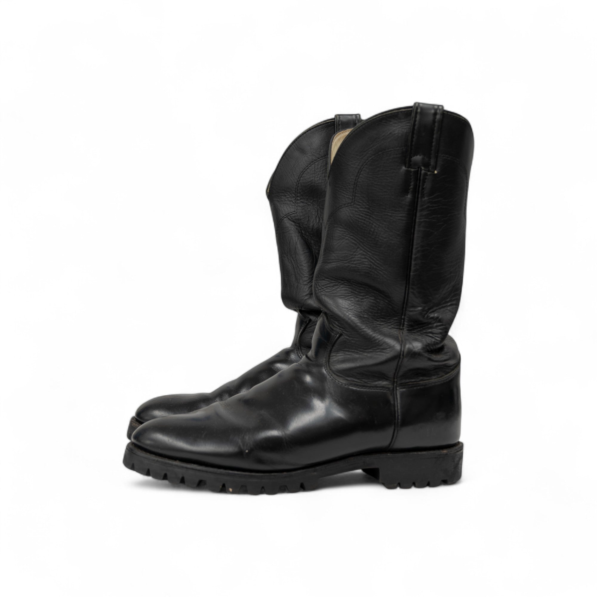 VINTAGE JUSTIN COWBOY BOOTS W/ VIBRAM SOLE - 1980'S