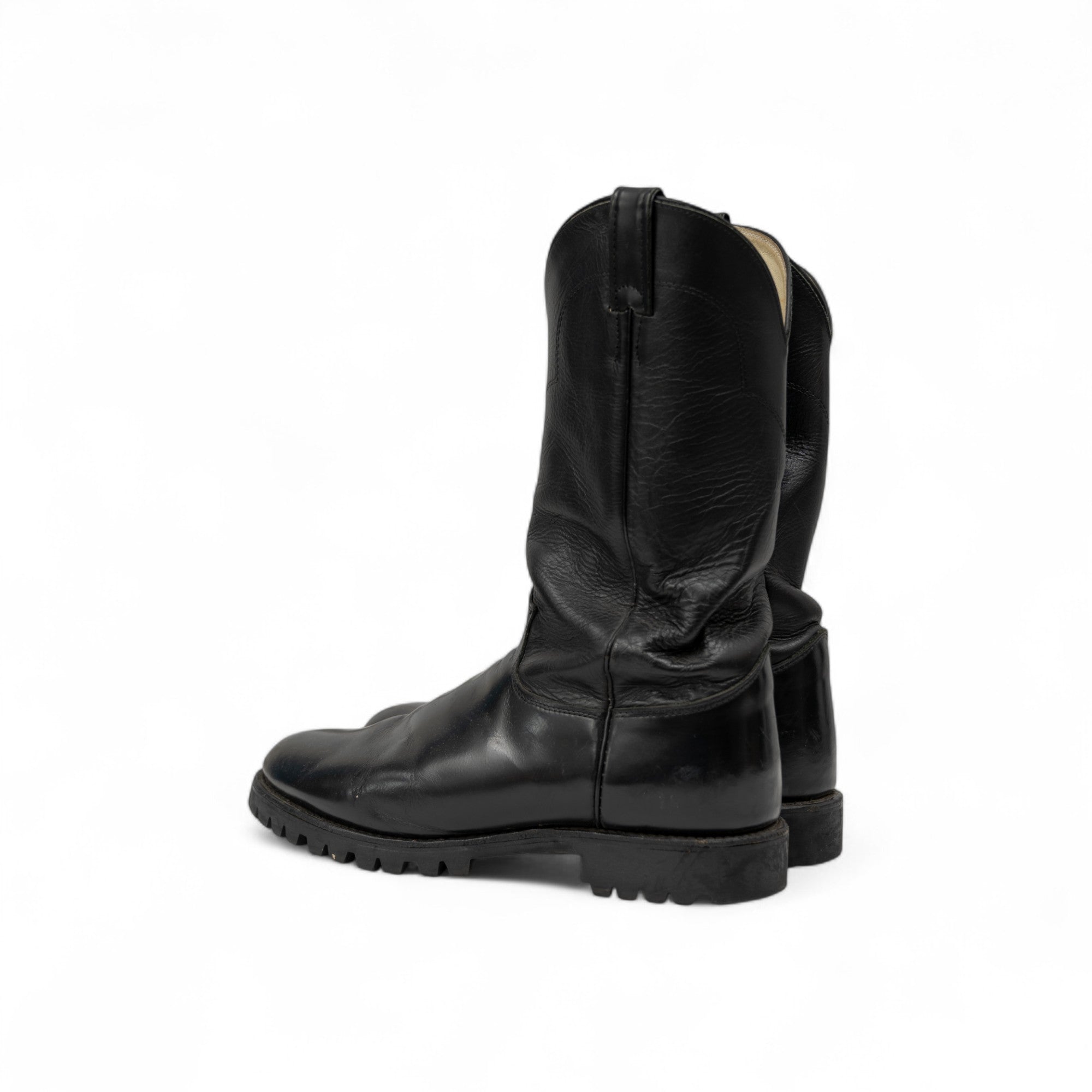 VINTAGE JUSTIN COWBOY BOOTS W/ VIBRAM SOLE - 1980'S