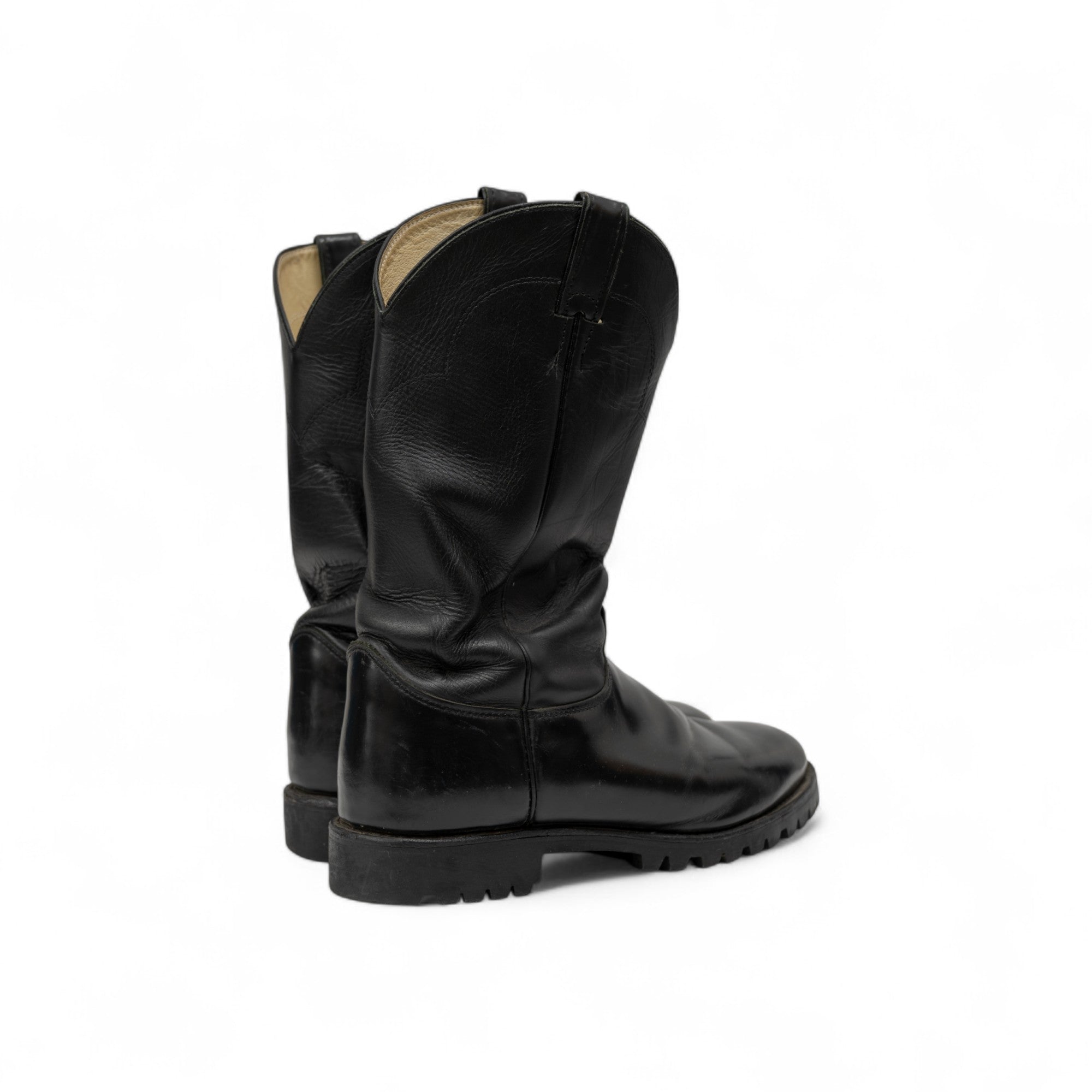 VINTAGE JUSTIN COWBOY BOOTS W/ VIBRAM SOLE - 1980'S