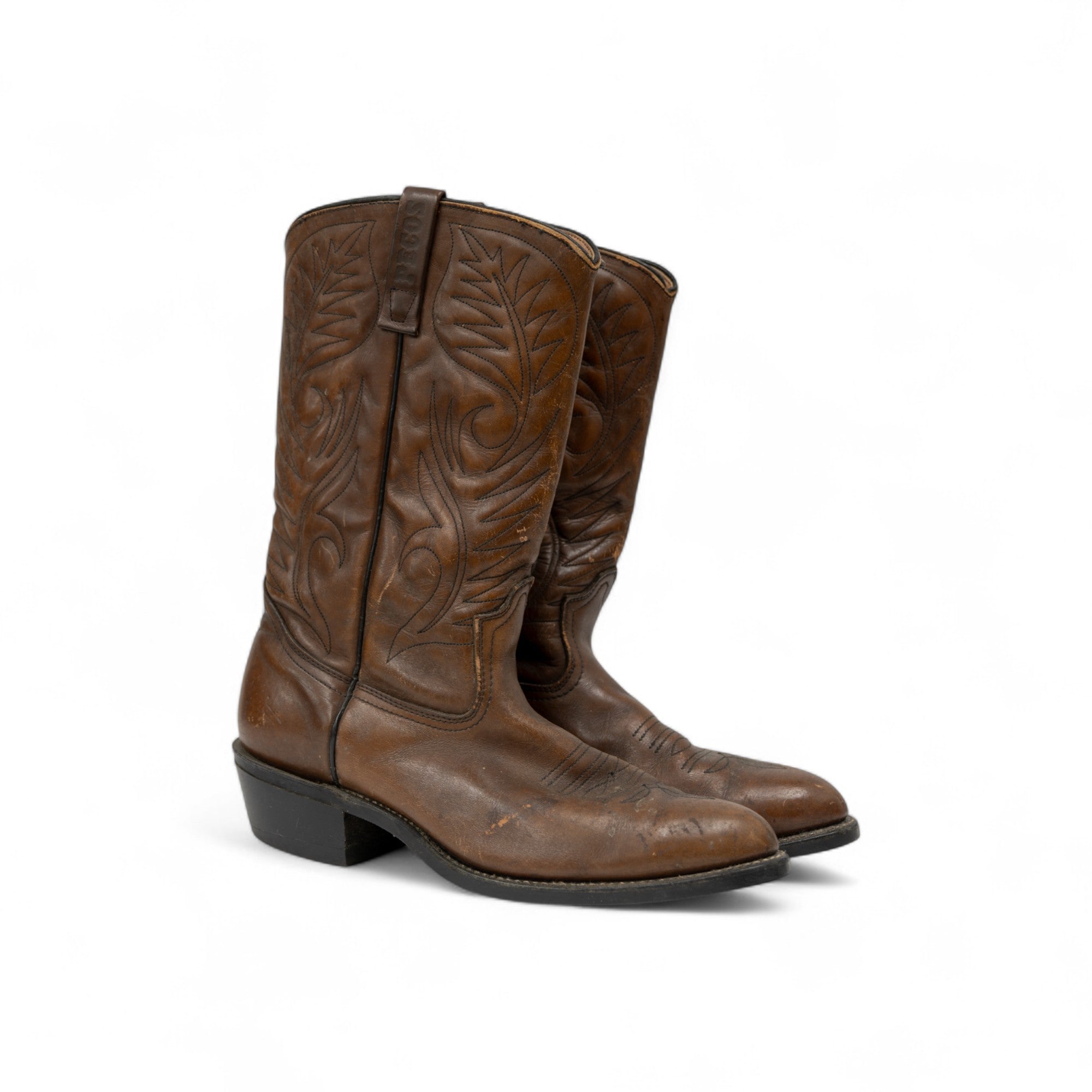 VINTAGE LEATHER RED WING COWBOY BOOTS - 1980/90'S