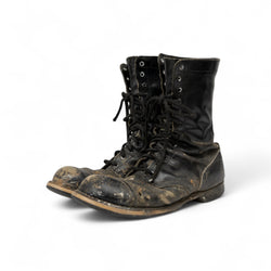 HEAVILY DISTRESSED MILITARY COMBAT BOOTS - 1960'S