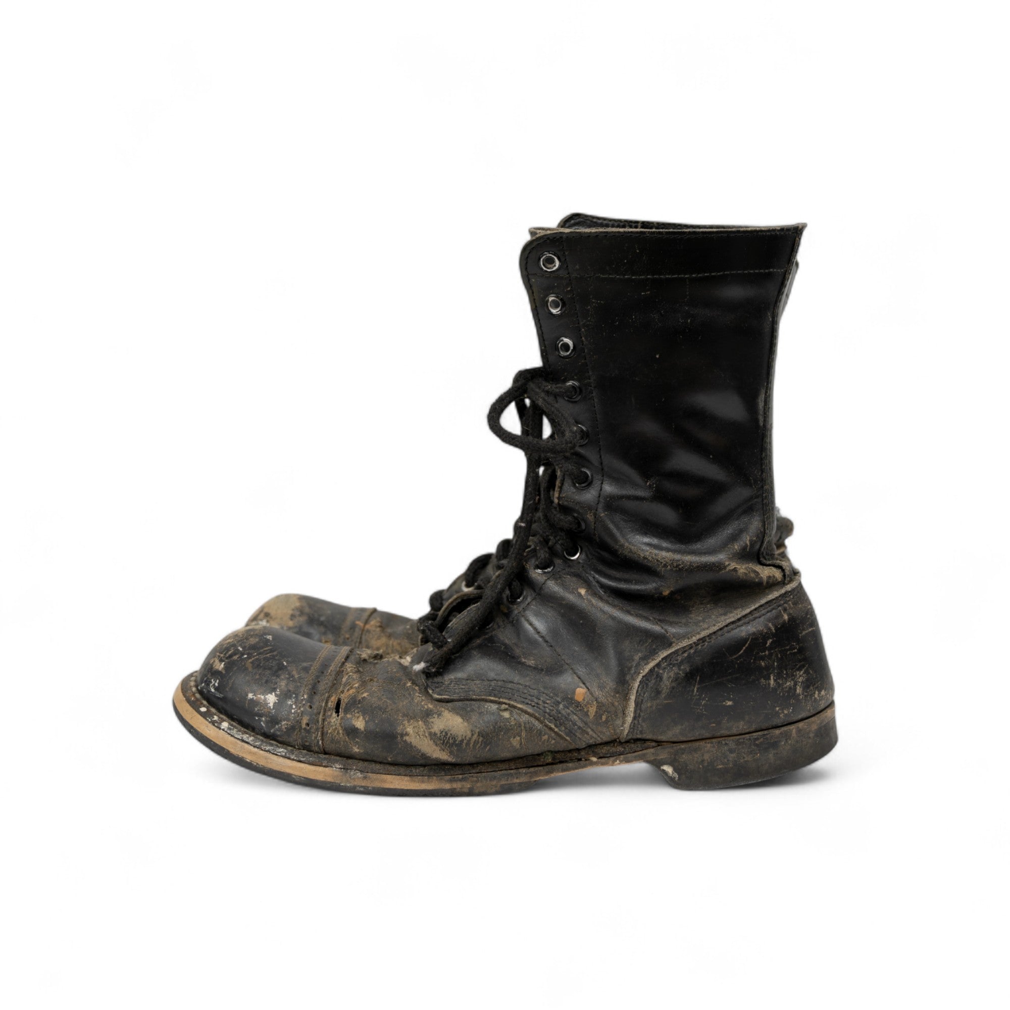 HEAVILY DISTRESSED MILITARY COMBAT BOOTS - 1960'S