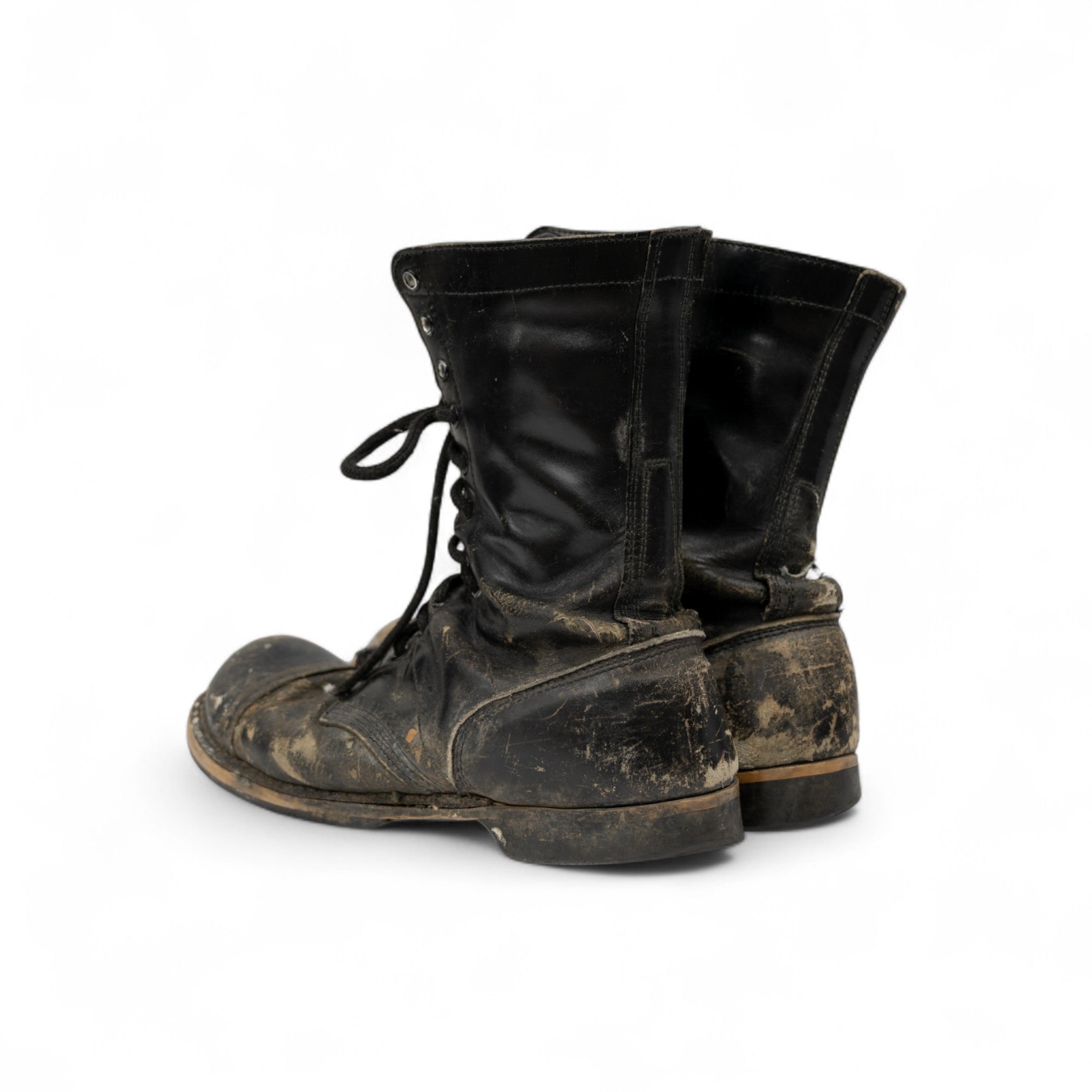 HEAVILY DISTRESSED MILITARY COMBAT BOOTS - 1960'S