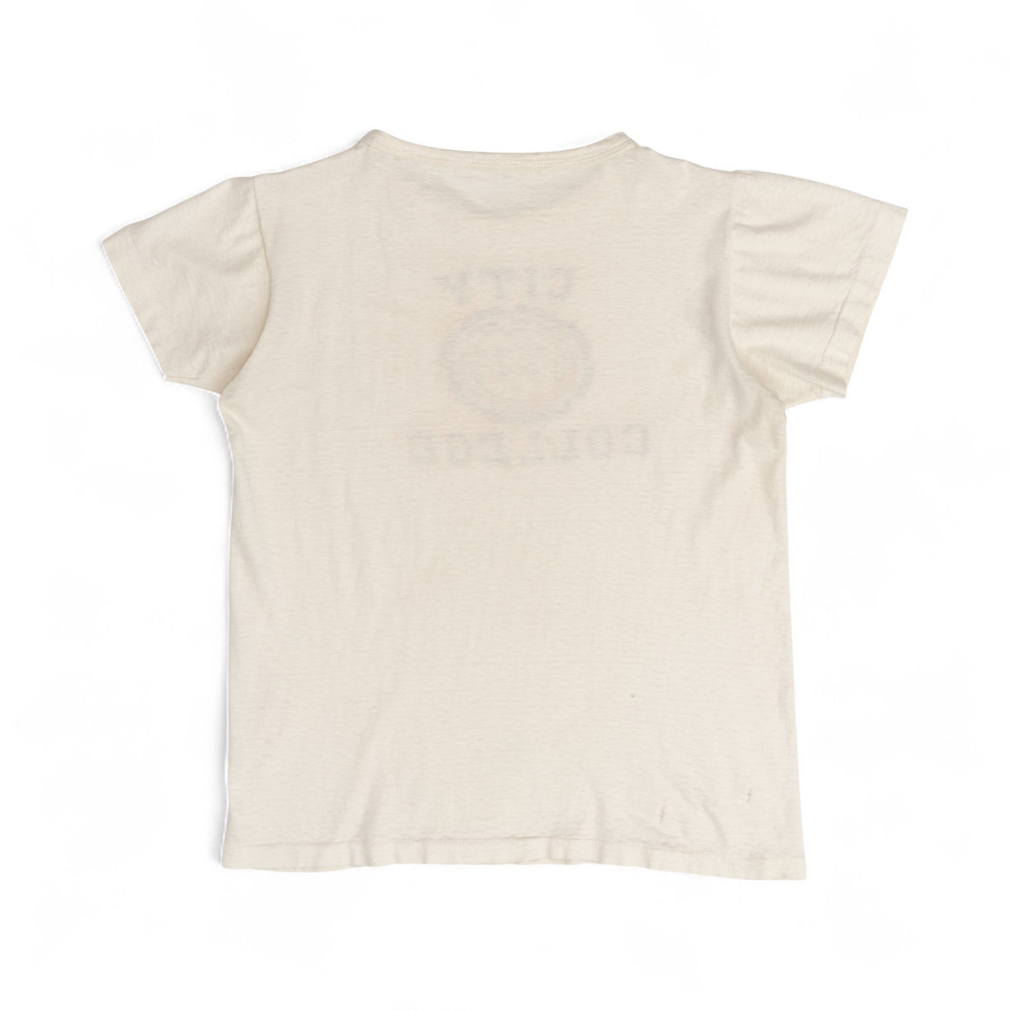 'CITY COLLEGE' FLOCKED TEE - 1950/60'S
