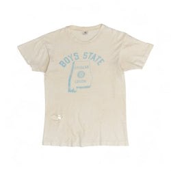 DISTRESSED/PAPER-THIN 'BOYS STATE' TEE - 1950/60'S