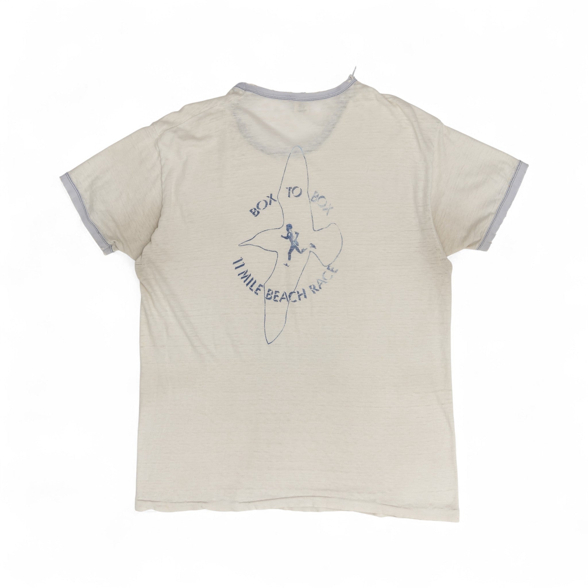 PAPER THIN '11 MILE BEACH RACE' RINGER TEE - 1970'S