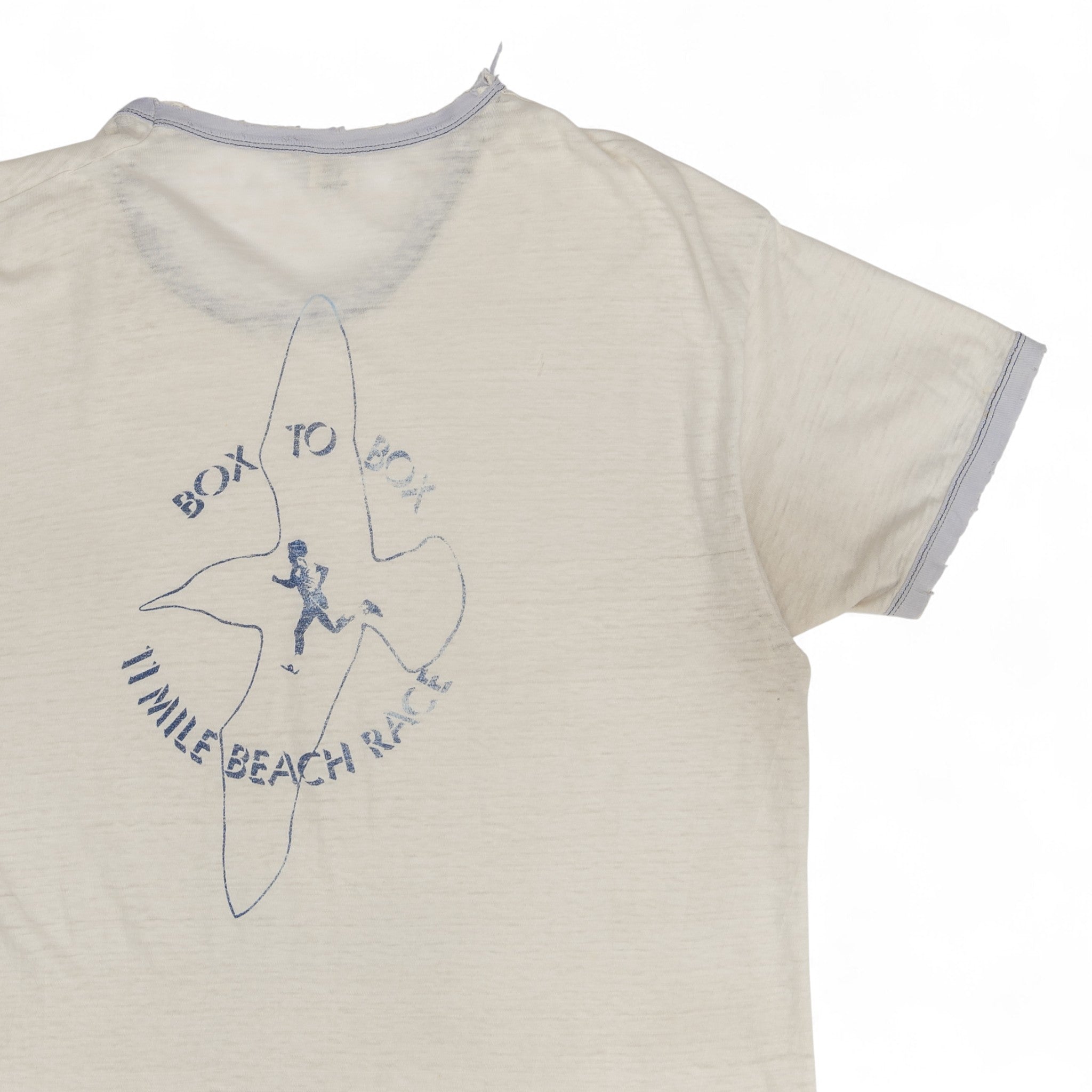 PAPER THIN '11 MILE BEACH RACE' RINGER TEE - 1970'S