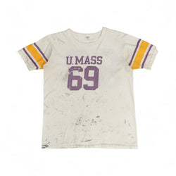 PAINT-SPLATTER 'U.MASS' JERSEY SHIRT - 1960'S