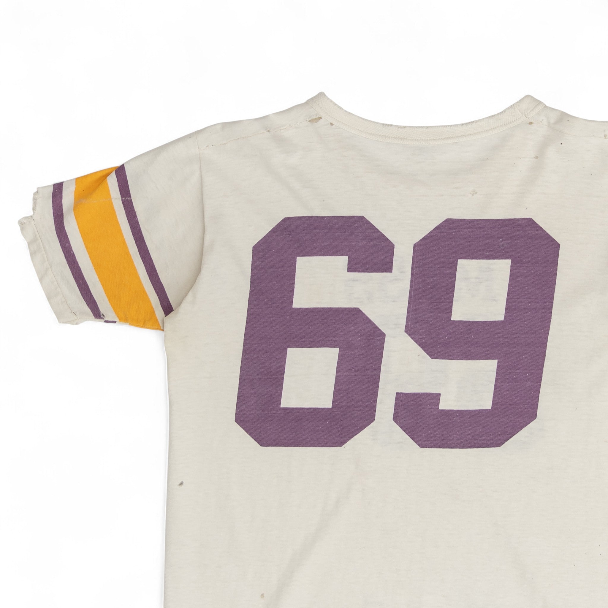 PAINT-SPLATTER 'U.MASS' JERSEY SHIRT - 1960'S