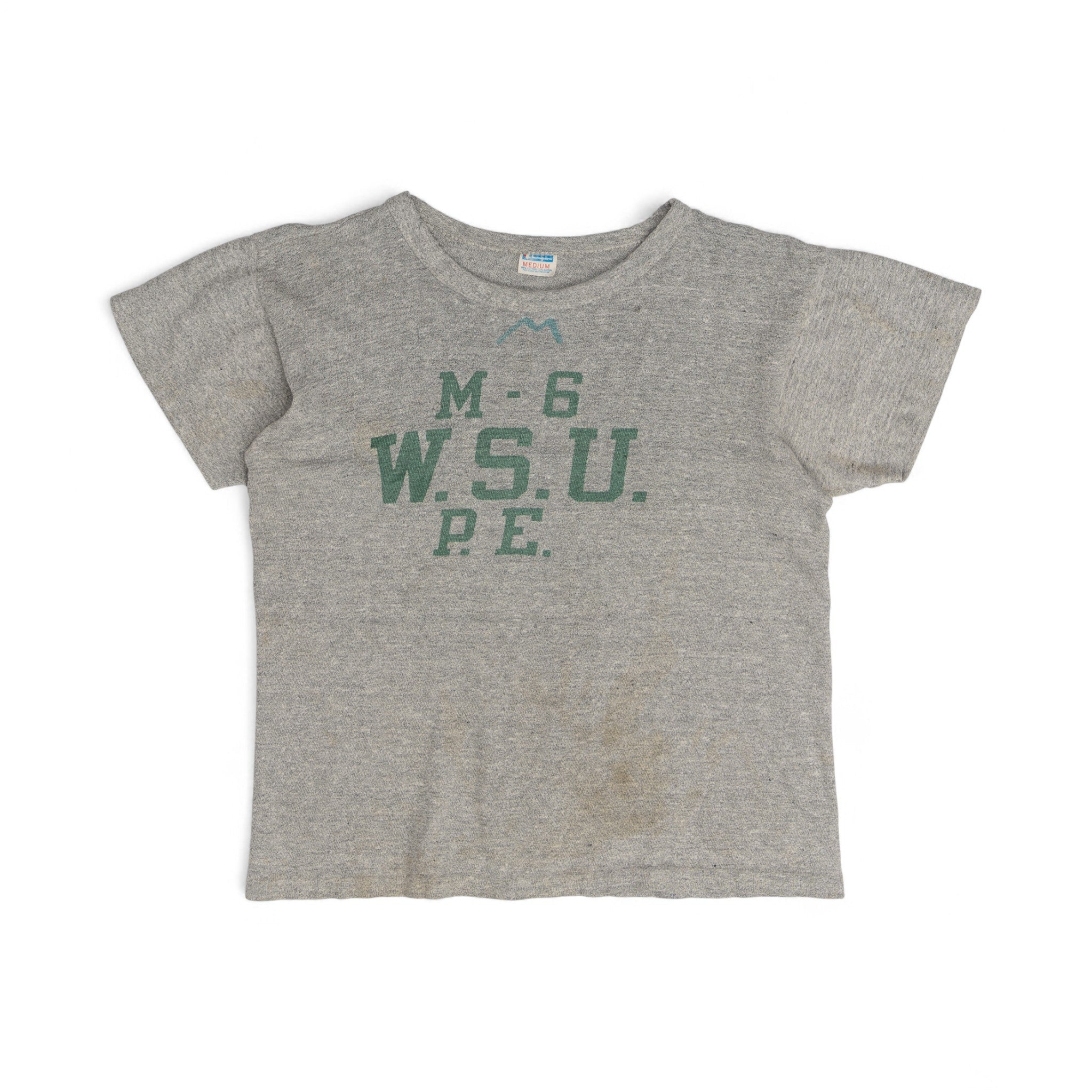 CHAMPION 'W.S.U.' PHYSICAL EDUCATION TEE - 1970/80'S
