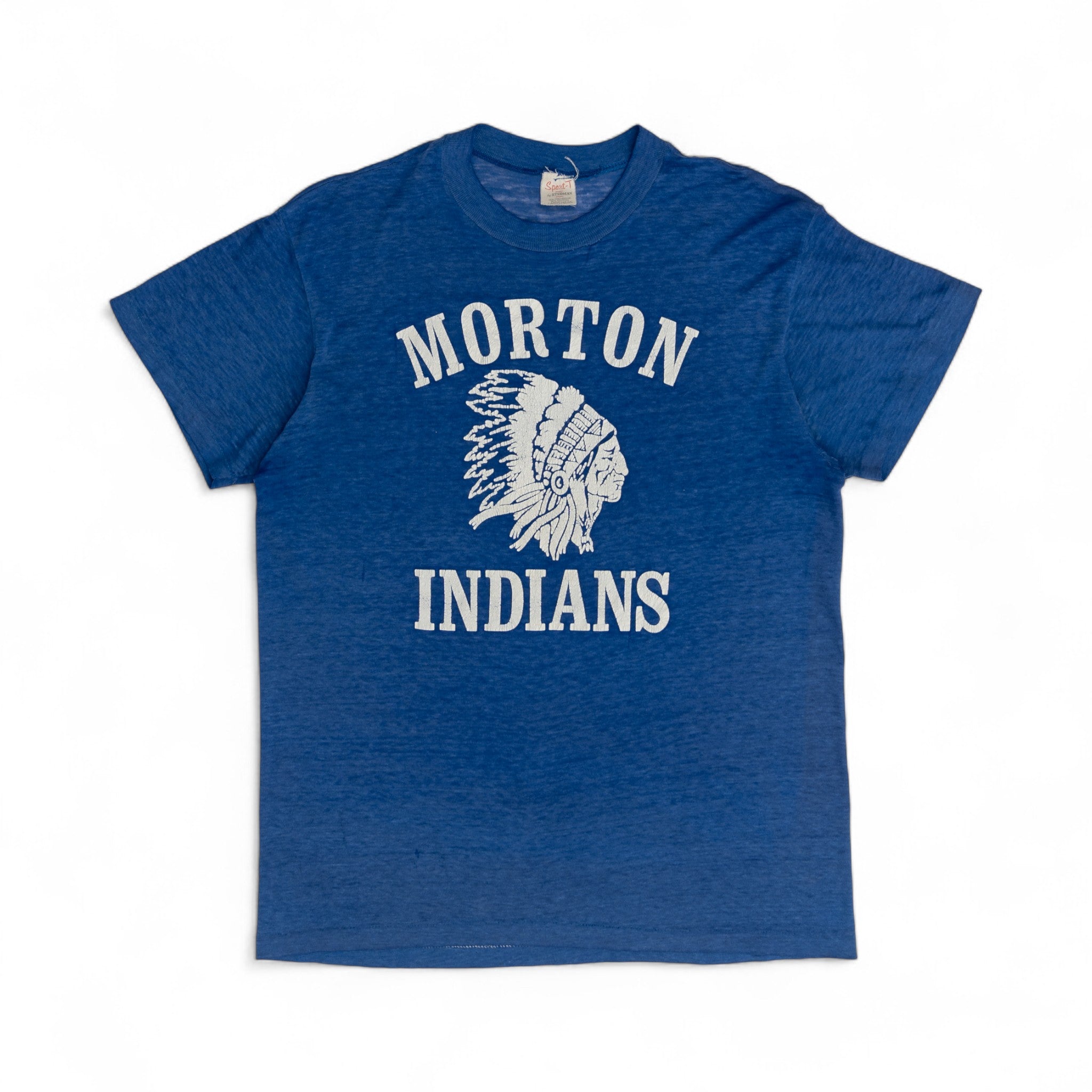 PAPER-THIN 'MORTON INDIANS' TEE - 1970'S