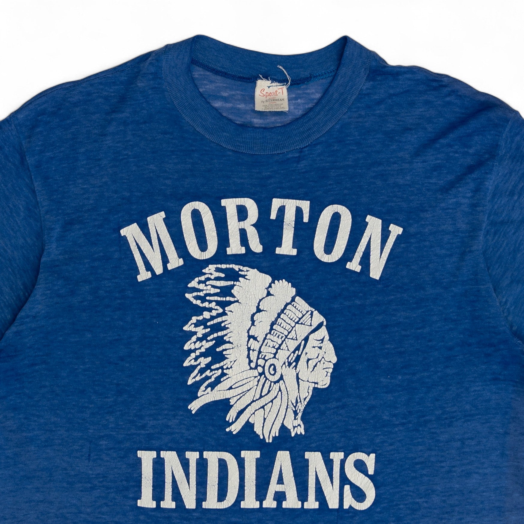 PAPER-THIN 'MORTON INDIANS' TEE - 1970'S