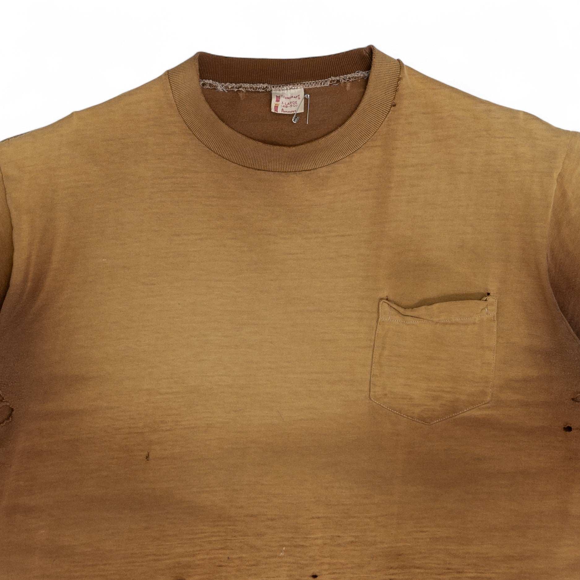 SUN-FADED/DISTRESSED TOWNCRAFT SELVEDGE POCKET TEE - 1960'S