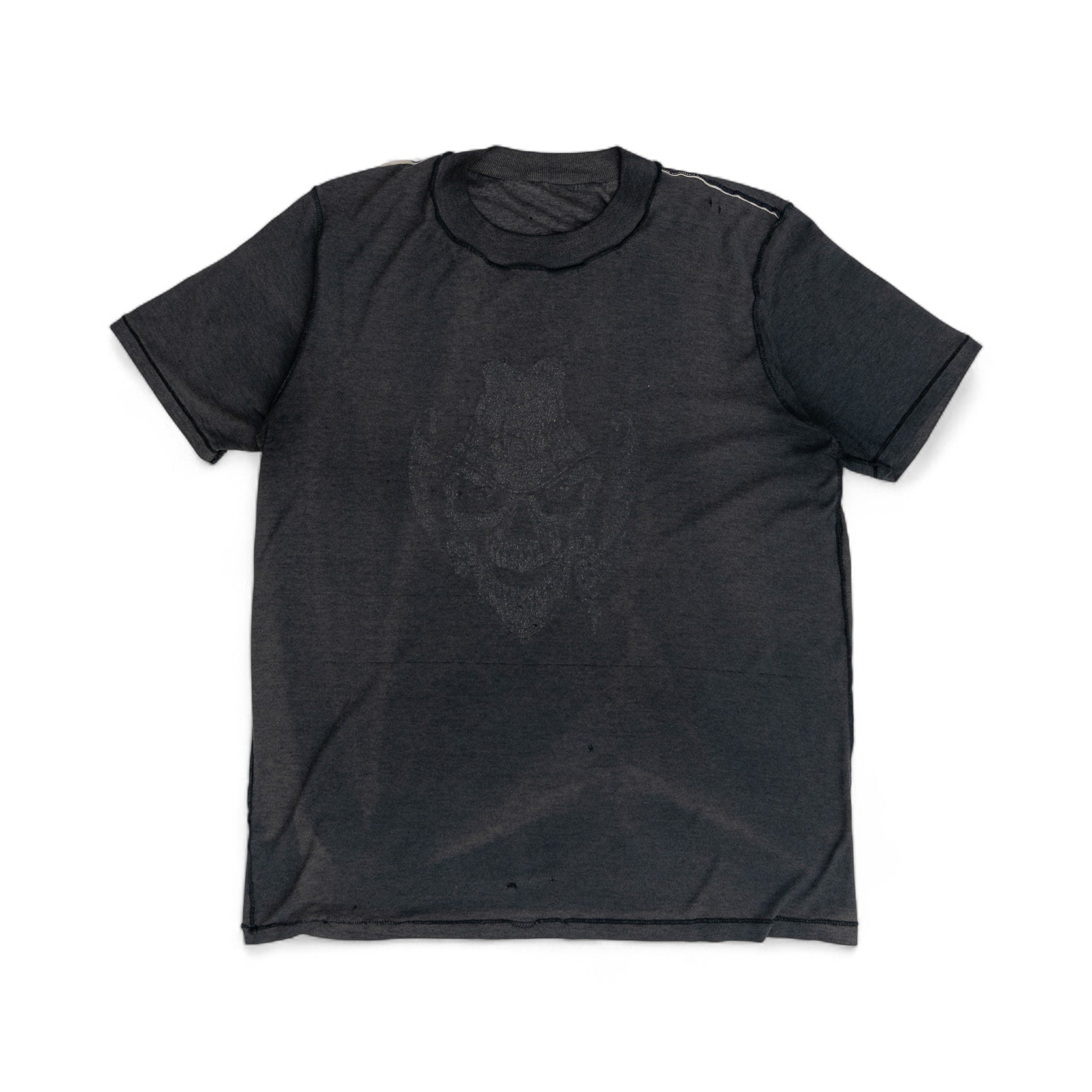 PAPER-THIN/FADED REVERSED BLANK TEE - 1980'S