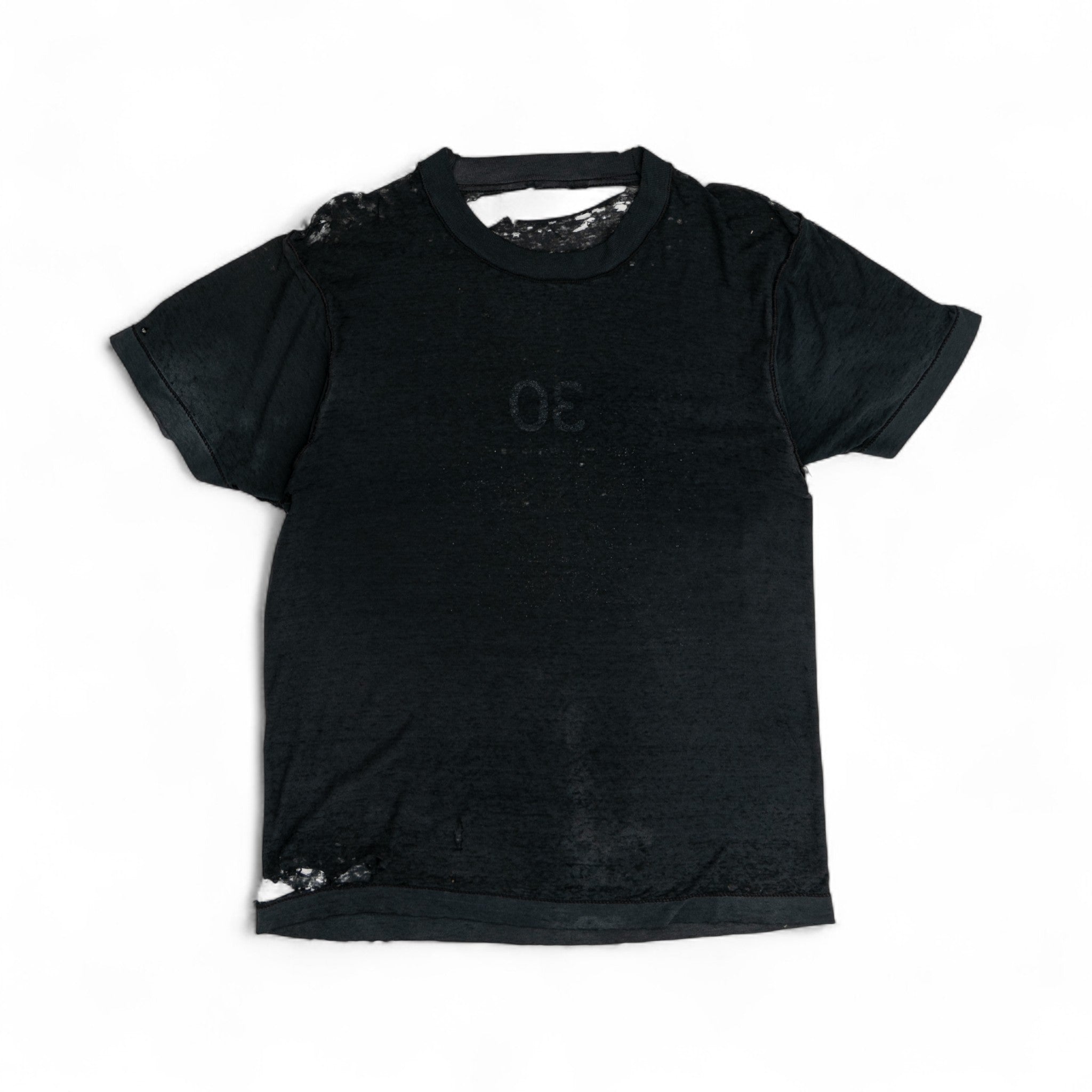 THRASHED/PAPER-THIN REVERSED BLANK TEE - 1970'S