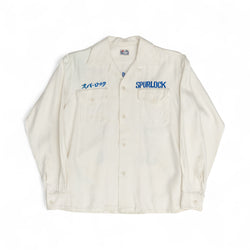 EMBROIDERED JAPAN BOWLING LOOP-COLLAR SHIRT - 1940/50'S