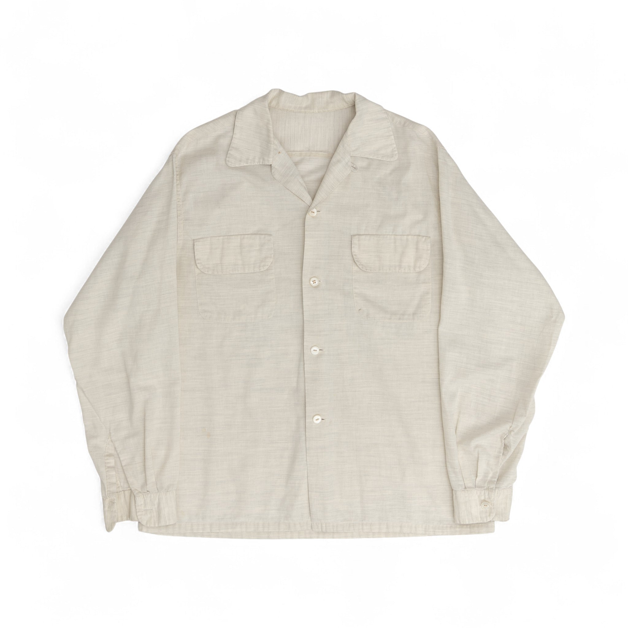 BLANK LOOP-COLLAR BUTTON UP SHIRT - 1950'S