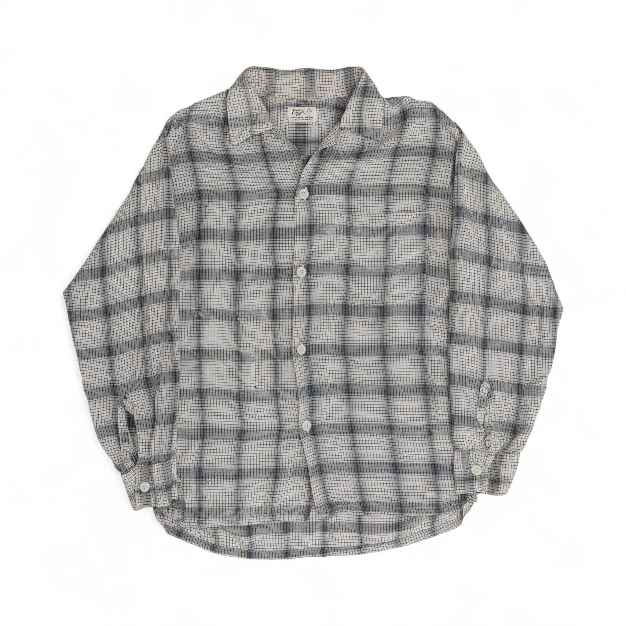 LOOP-COLLAR BUTTON UP SHIRT - 1960/70'S