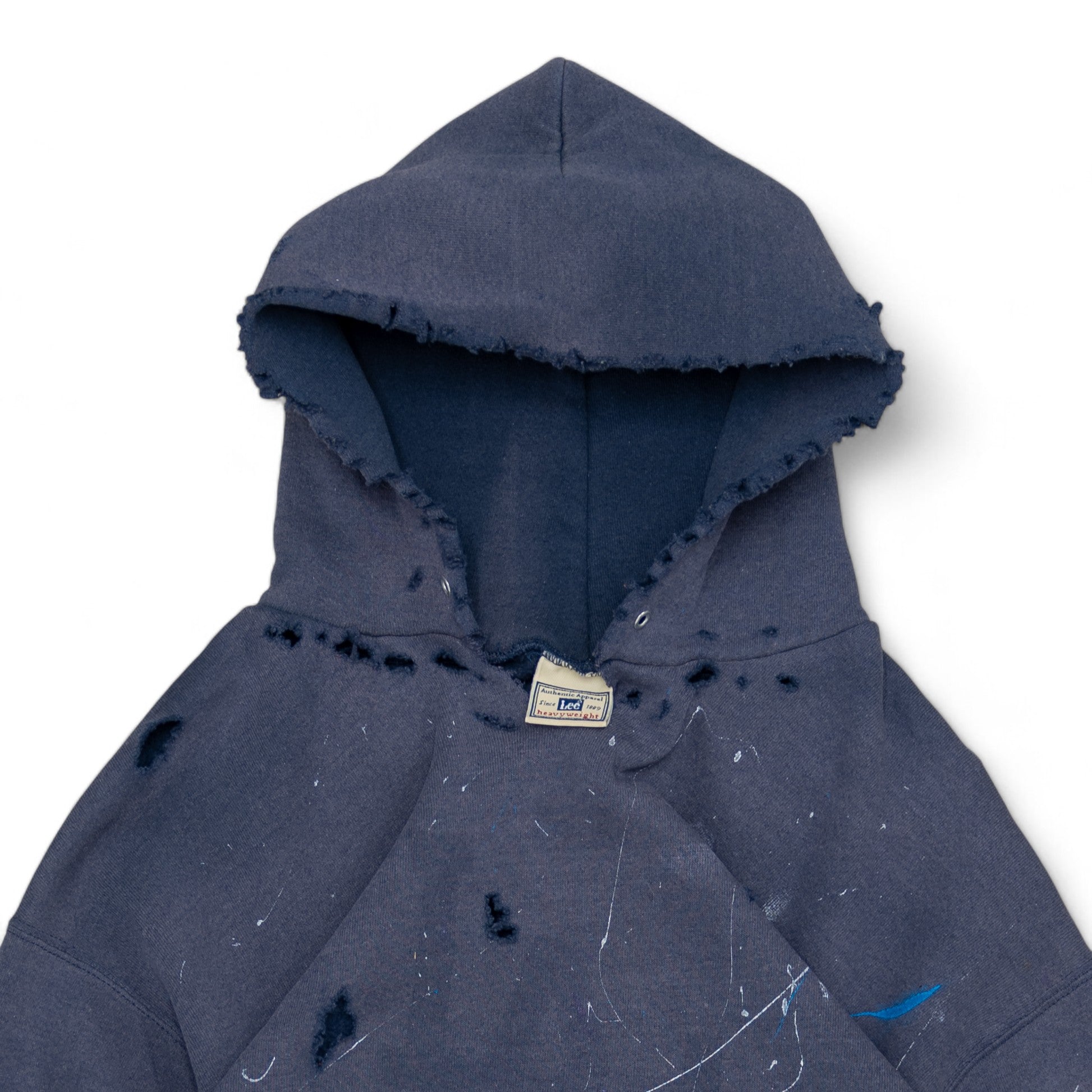 THRASHED/FADED LEE BLANK HOODIE - 1990'S