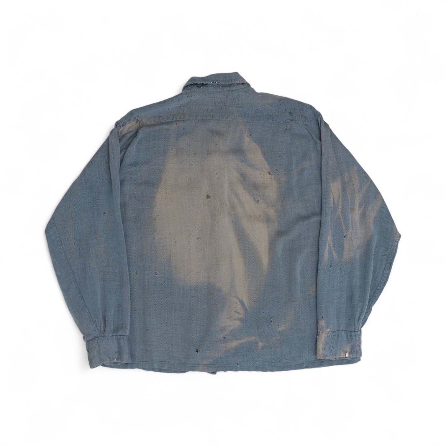 DISTRESSED/SUN-FADED LOOP-COLLAR BUTTON UP SHIRT - 1950/60'S