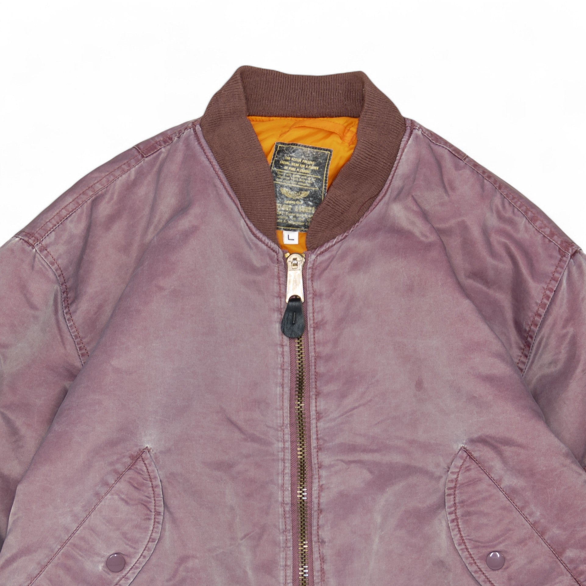 FADED MAROON MA-1 BOMBER JACKET - 1990'S