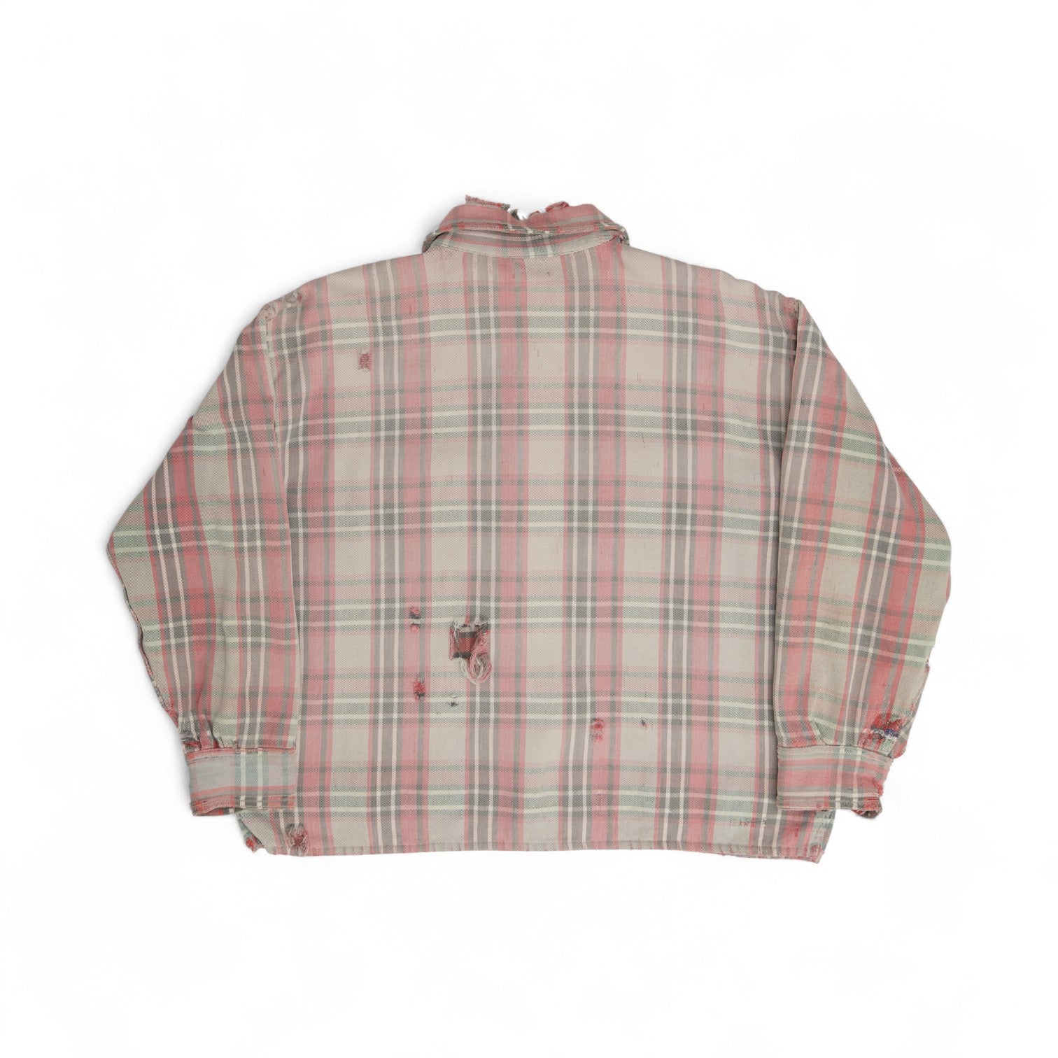 FADED/DISTRESSED/REPAIRED MONTGOMERY WARD FLANNEL - 1940/50'S