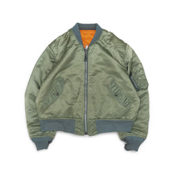 OLIVE MA-1 BOMBER JACKET - 1990'S