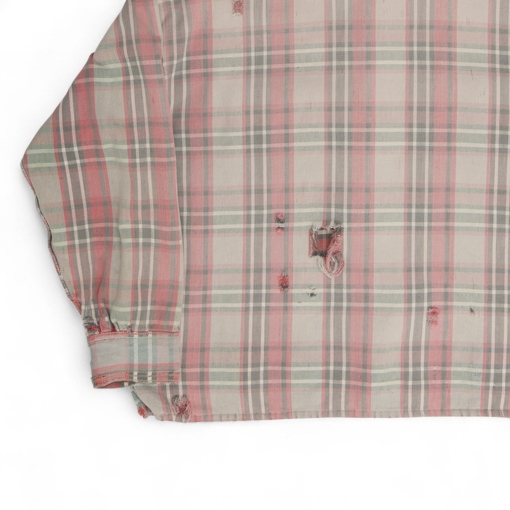 FADED/DISTRESSED/REPAIRED MONTGOMERY WARD FLANNEL - 1940/50'S