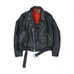 LEATHER MOTORCYCLE JACKET - 1970'S