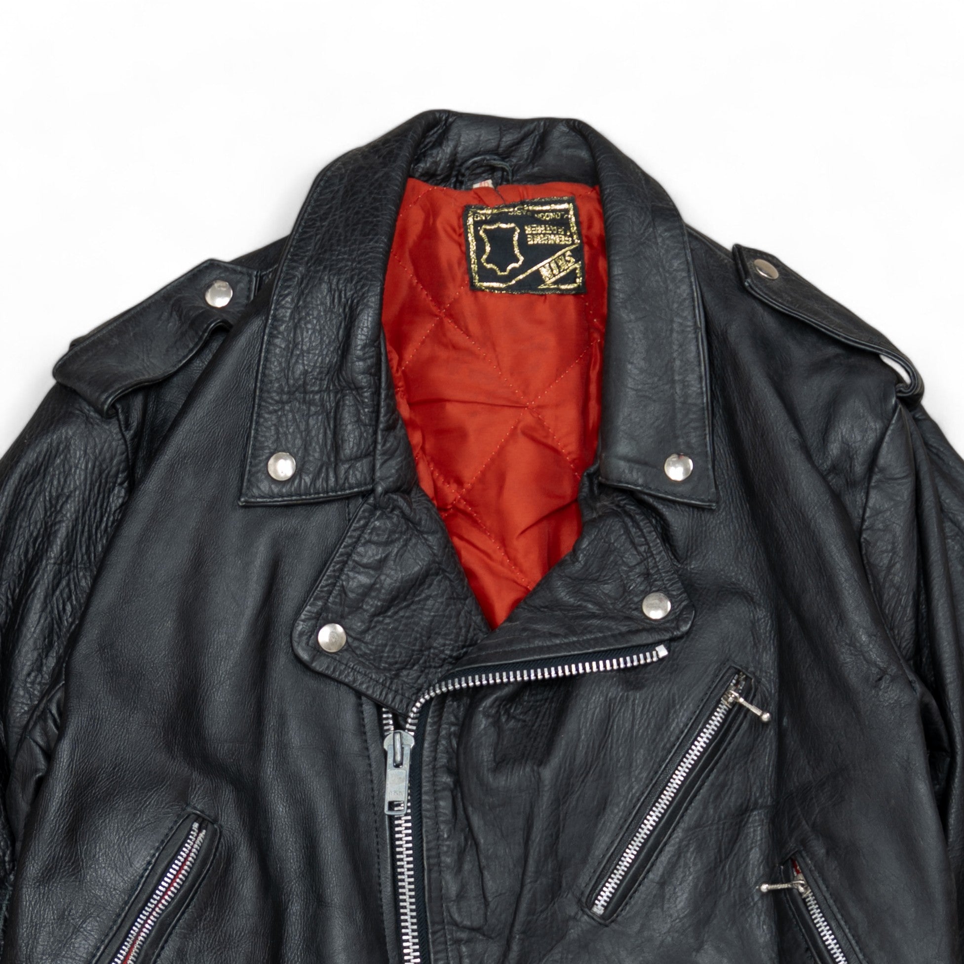 LEATHER MOTORCYCLE JACKET - 1970'S