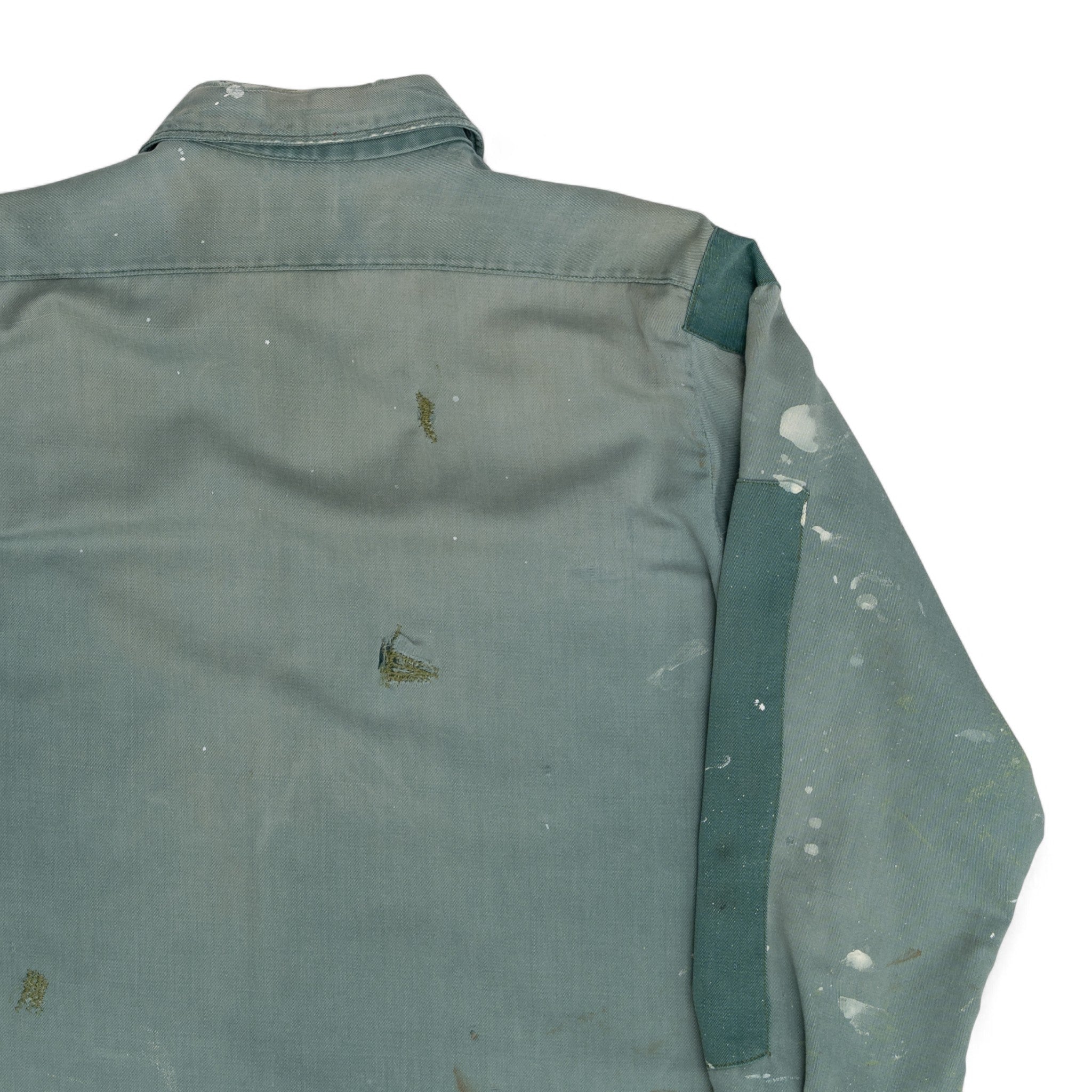 PAINT-SPLATTER/DISTRESSED/REPAIRED WORK SHIRT - 1960'S