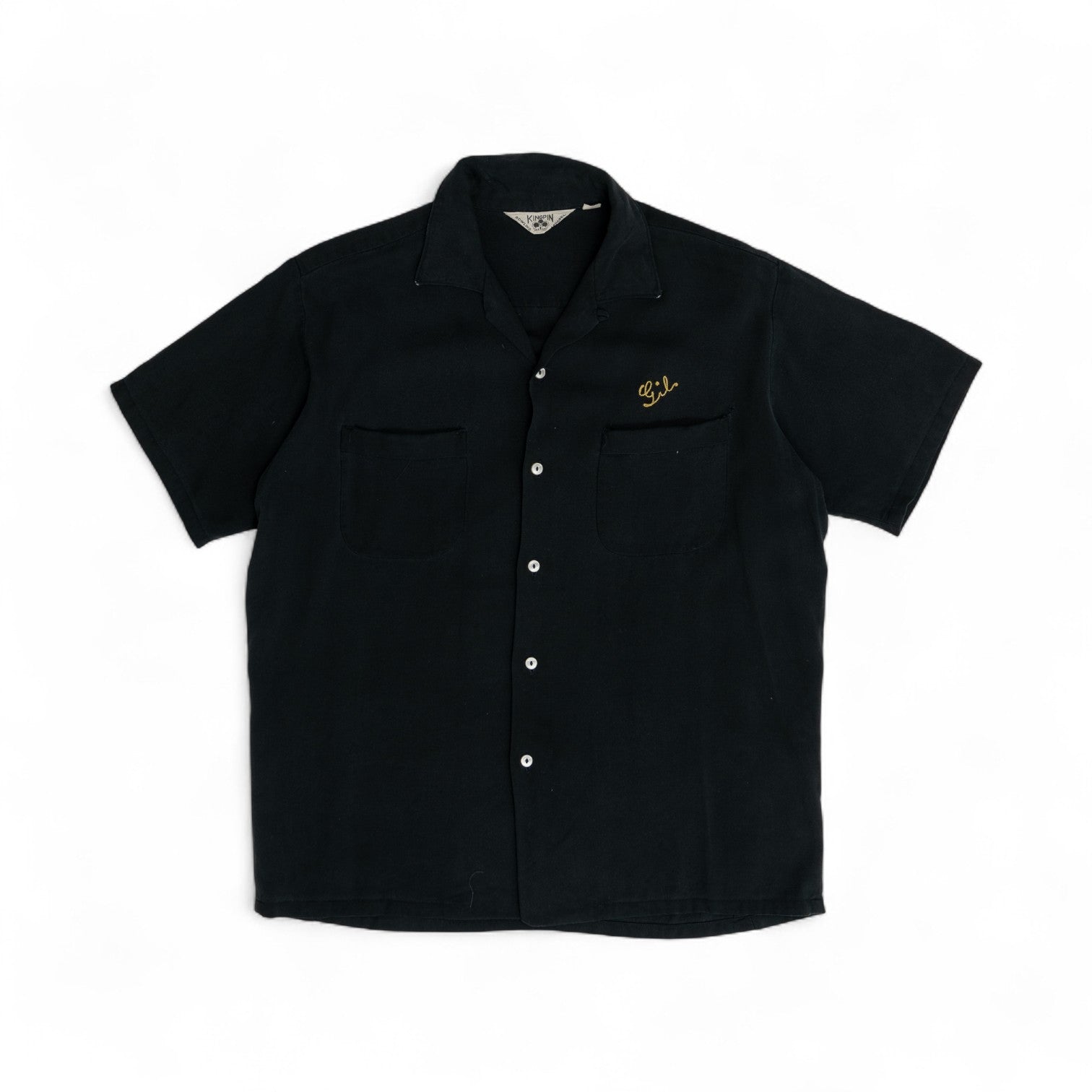 CHAIN-STITCHED 'SANTA ANA' BUTTON UP BOWLING SHIRT - 1960'S