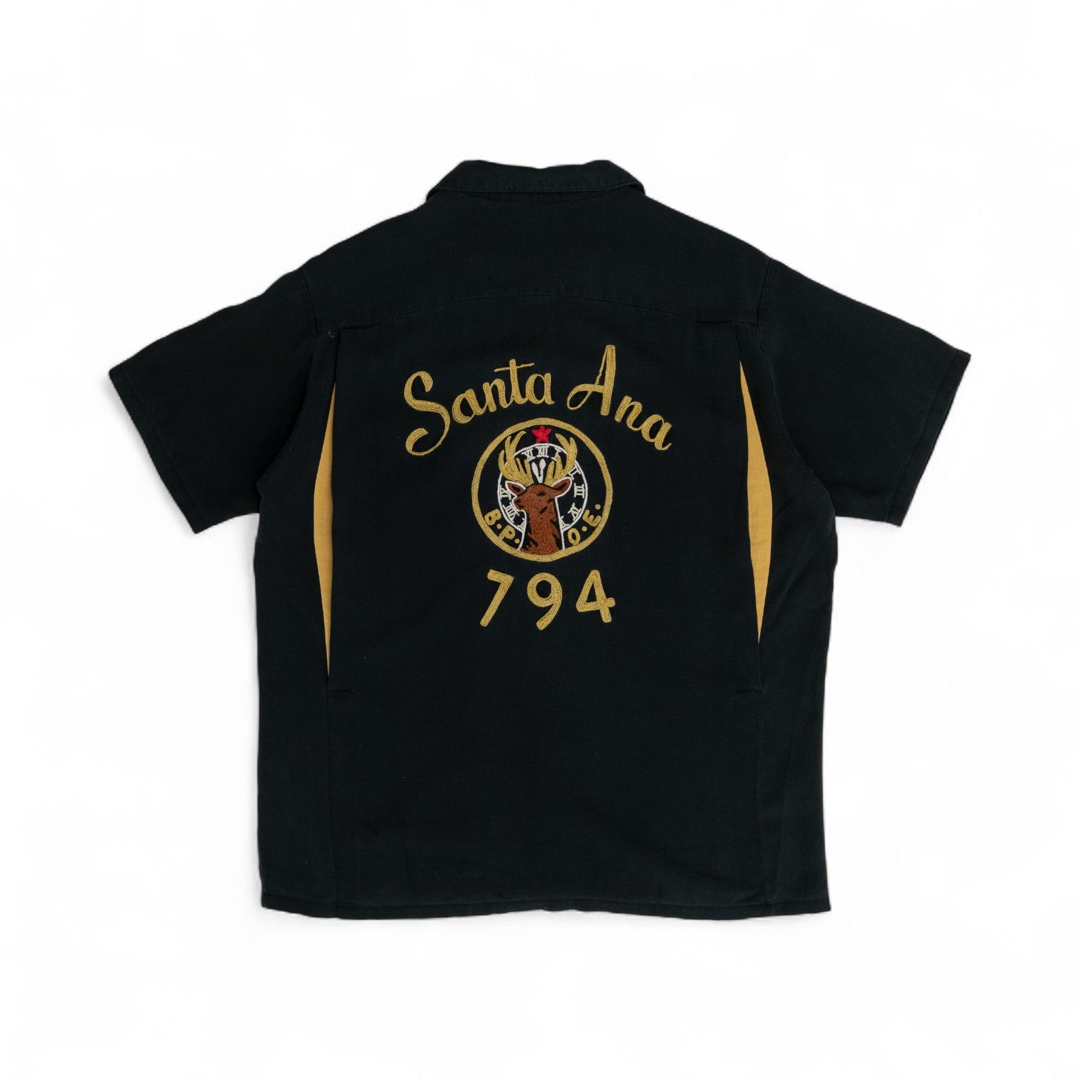 CHAIN-STITCHED 'SANTA ANA' BUTTON UP BOWLING SHIRT - 1960'S