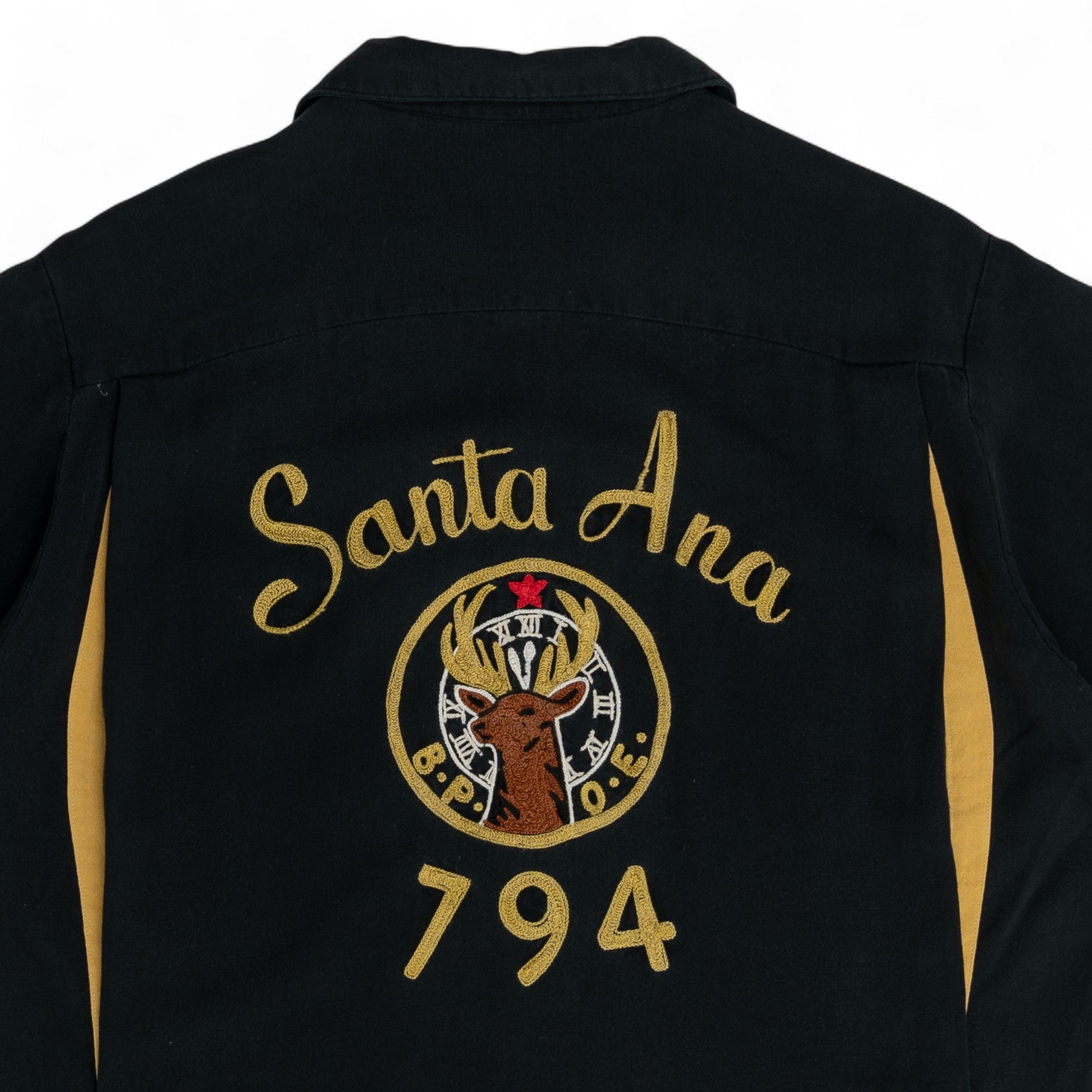 CHAIN-STITCHED 'SANTA ANA' BUTTON UP BOWLING SHIRT - 1960'S