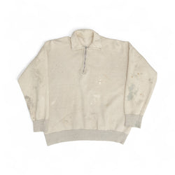 DISTRESSED/PAINT-SPLATTER 1/4 ZIP SWEATSHIRT - 1960'S