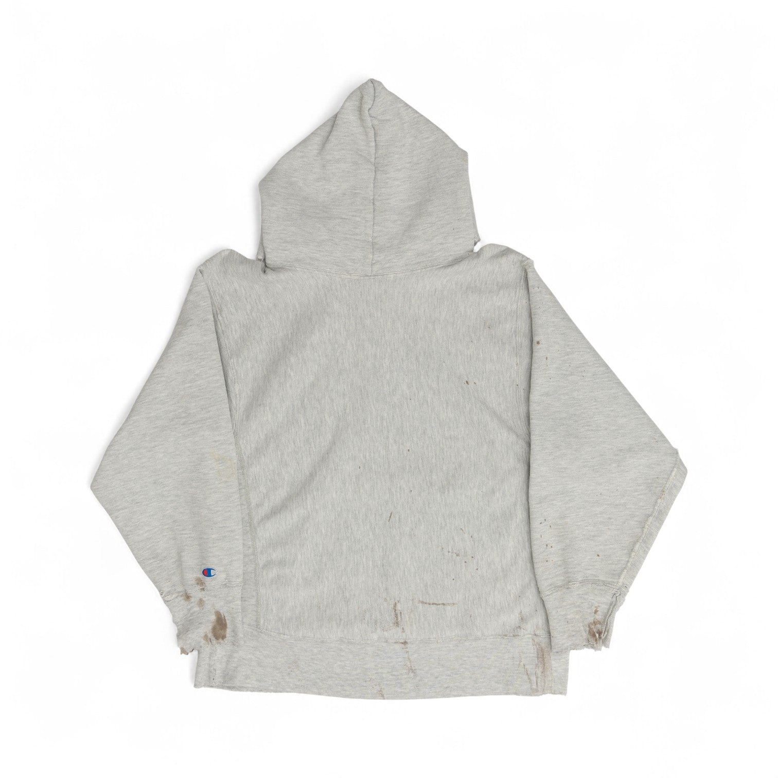HEAVILY DISTRESSED 'CABRILLO ATHLETICS' REVERSE WEAVE HOODIE - 1980'S
