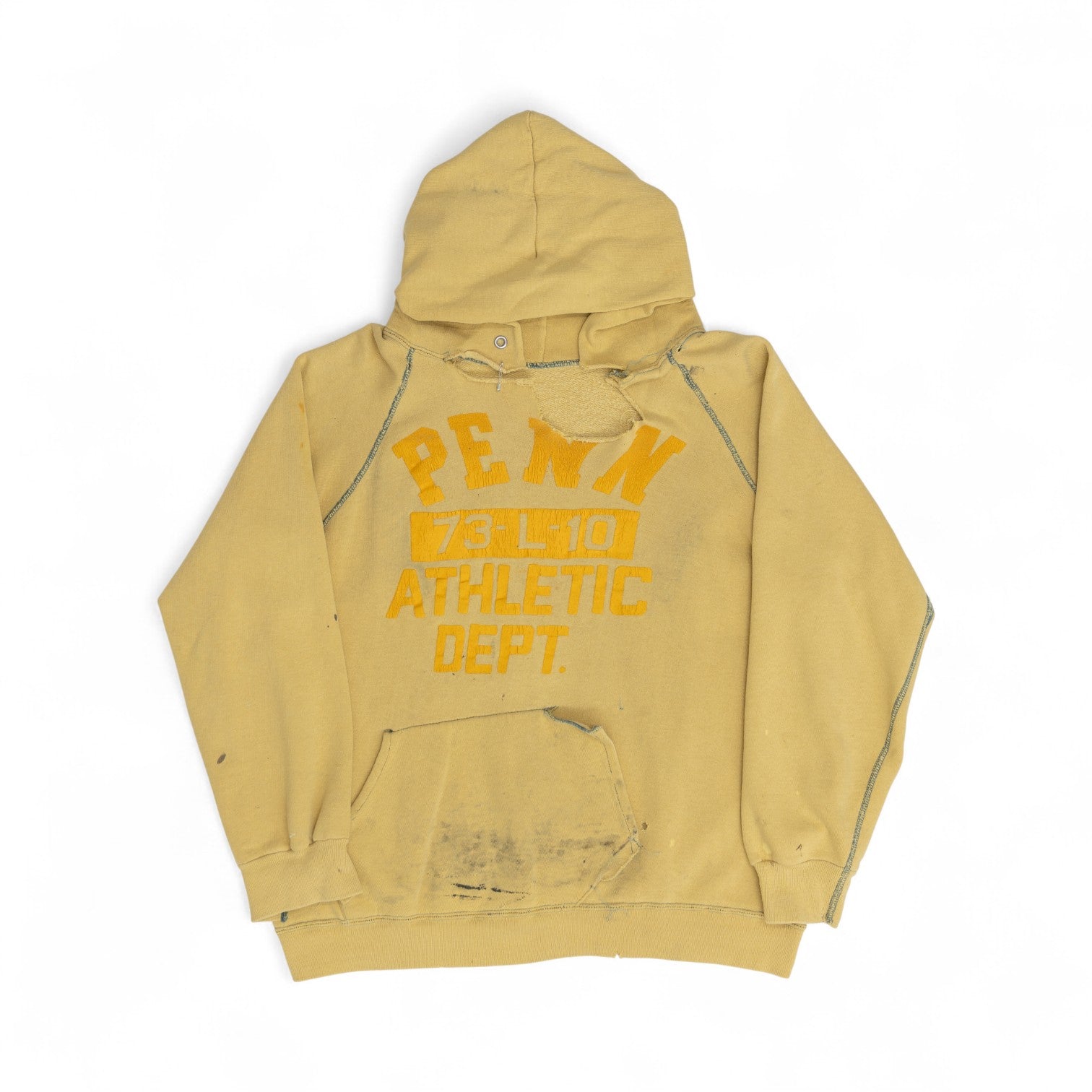 THRASHED 'PENN ATHLETIC DEPARTMENT' HOODIE - 1960'S