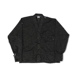 THRASHED BRENT SALT & PEPPER WOOL CARDIGAN - 1950'S
