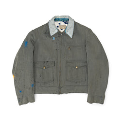 REPAIRED/SILK-LINED GRAVANETTE LONG LIFE WHIPCORD JACKET - 1950'S