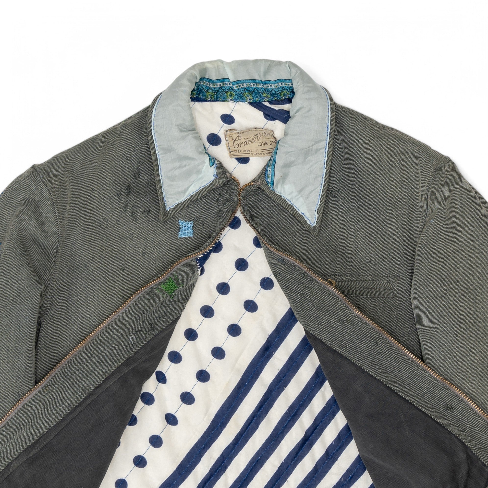 REPAIRED/SILK-LINED GRAVANETTE LONG LIFE WHIPCORD JACKET - 1950'S