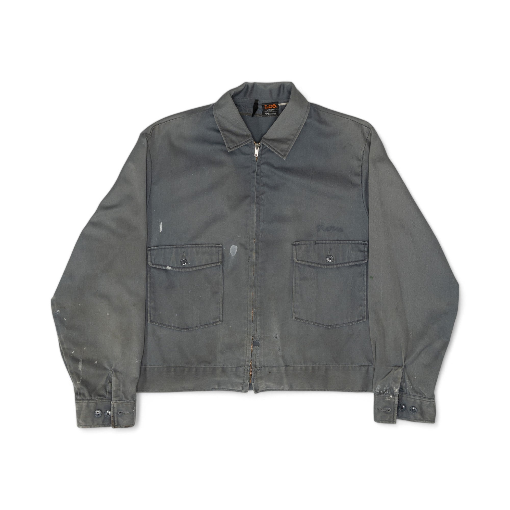 LEE CHETOPA TWILL 'TWIN PORTS GROCERY' CHAIN STITCHED WORK JACKET - 1950'S