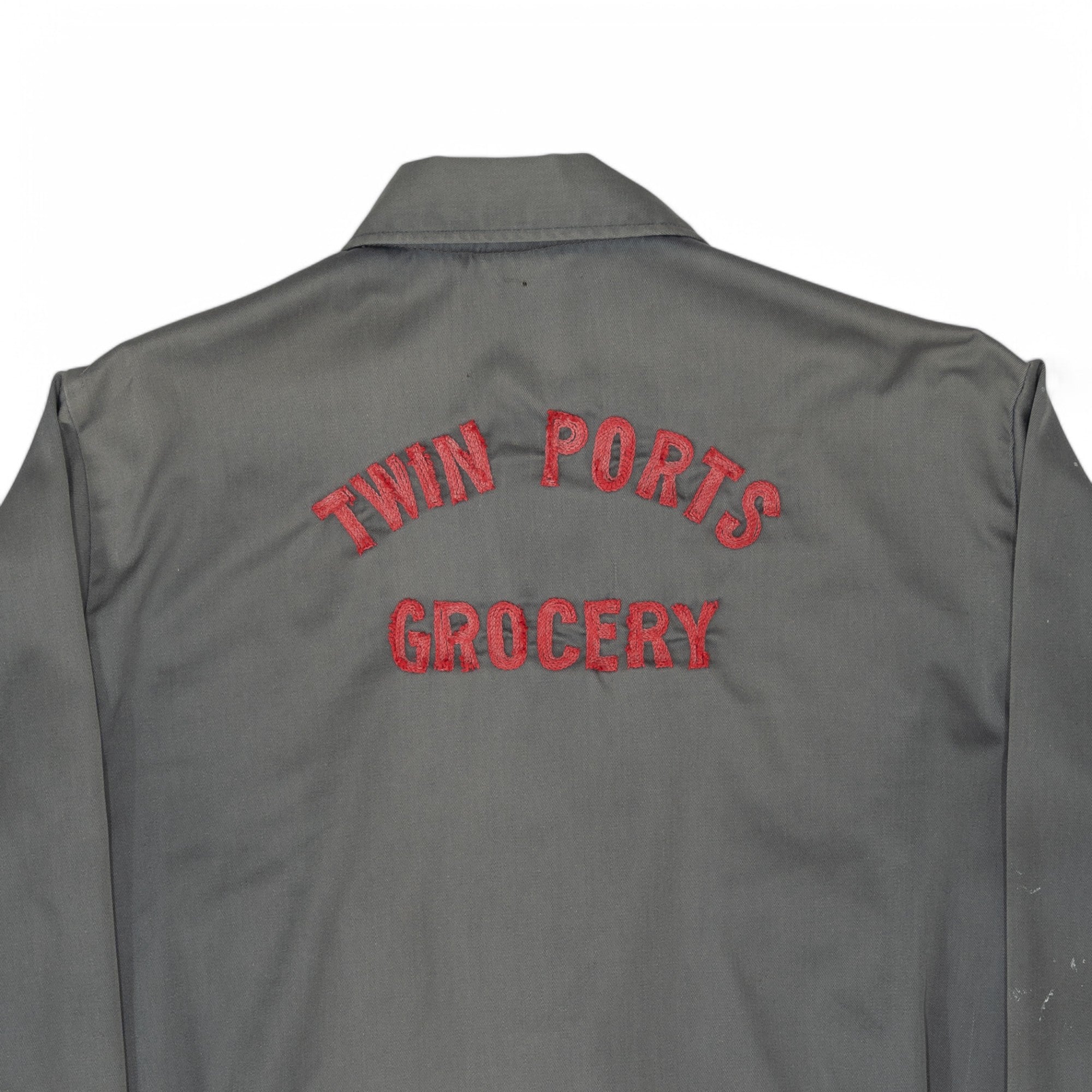 LEE CHETOPA TWILL 'TWIN PORTS GROCERY' CHAIN STITCHED WORK JACKET - 1950'S