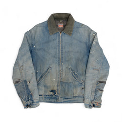 DISTRESSED/REPAIRED/FADED SANFORIZED PIONEER DENIM JACKET - 1950'S