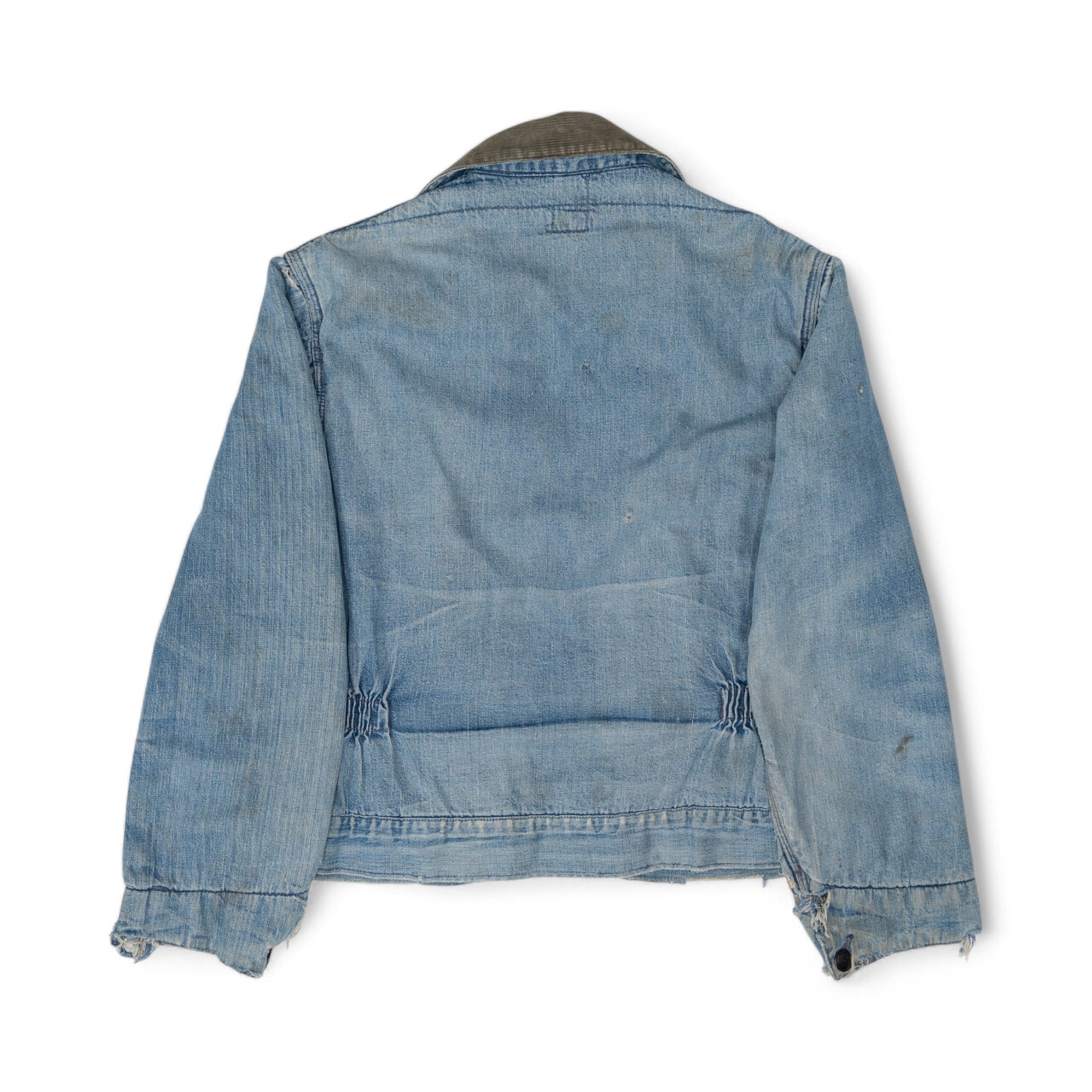 HERCULES BLANKET LINED 3 POCKET DENIM JACKET (BROKEN ZIPPER) - 1950'S