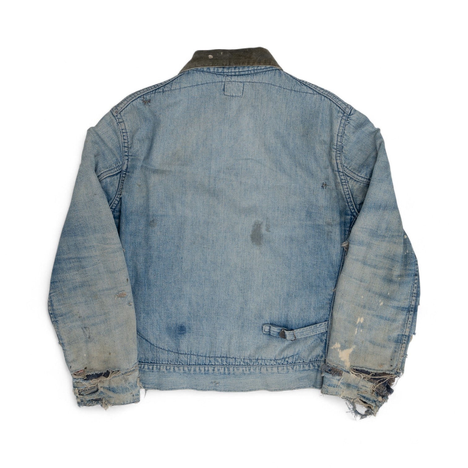 DISTRESSED/REPAIRED/FADED SANFORIZED PIONEER DENIM JACKET - 1950'S