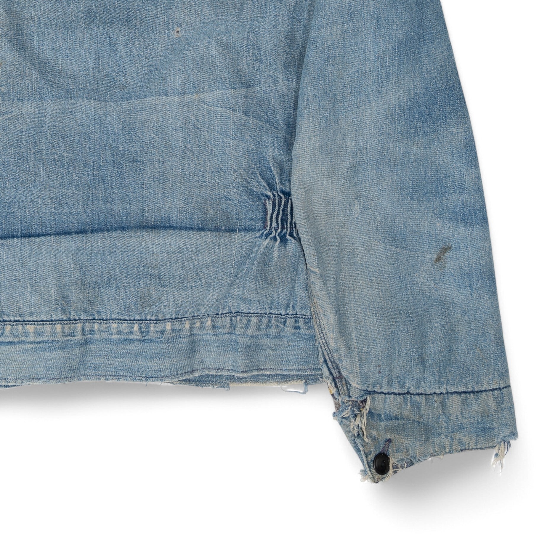 HERCULES BLANKET LINED 3 POCKET DENIM JACKET (BROKEN ZIPPER) - 1950'S