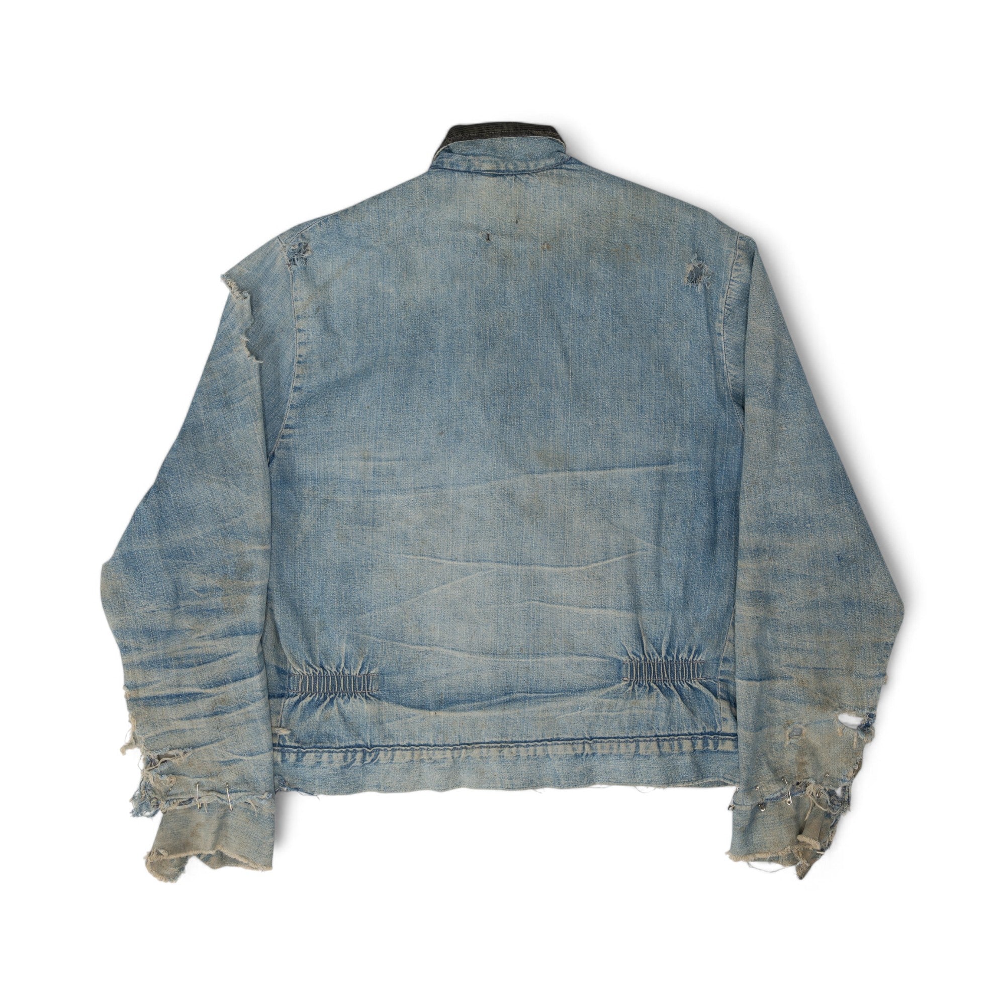 THRASHED/FADED DENIM WORK JACKET - 1950'S